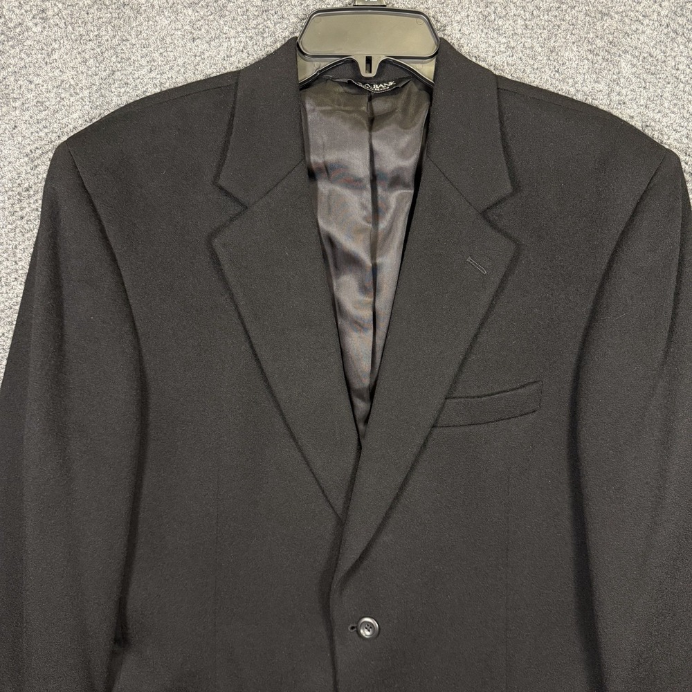 Jos A Bank Blazer Mens 41R Black 100% Cashmere 2 Button Sport Coat Lined